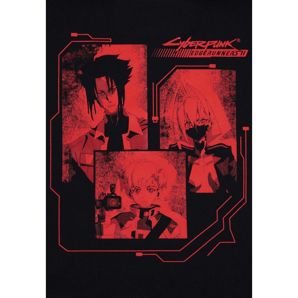 Cyberpunk: Edgerunners - Cyberpunk Edgerunners 2 Key Characters Kapuzenpullover mit Reißverschluss - Schwarz